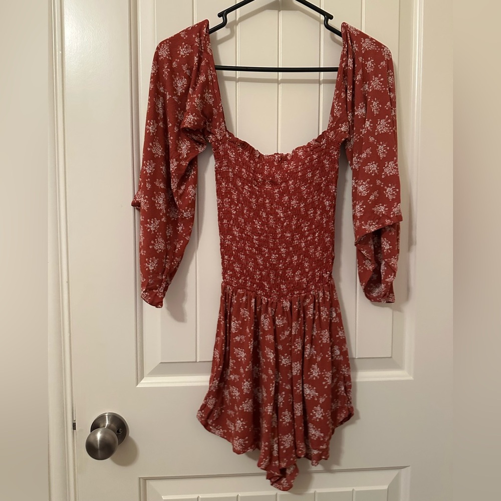 Planet blue pattern romper